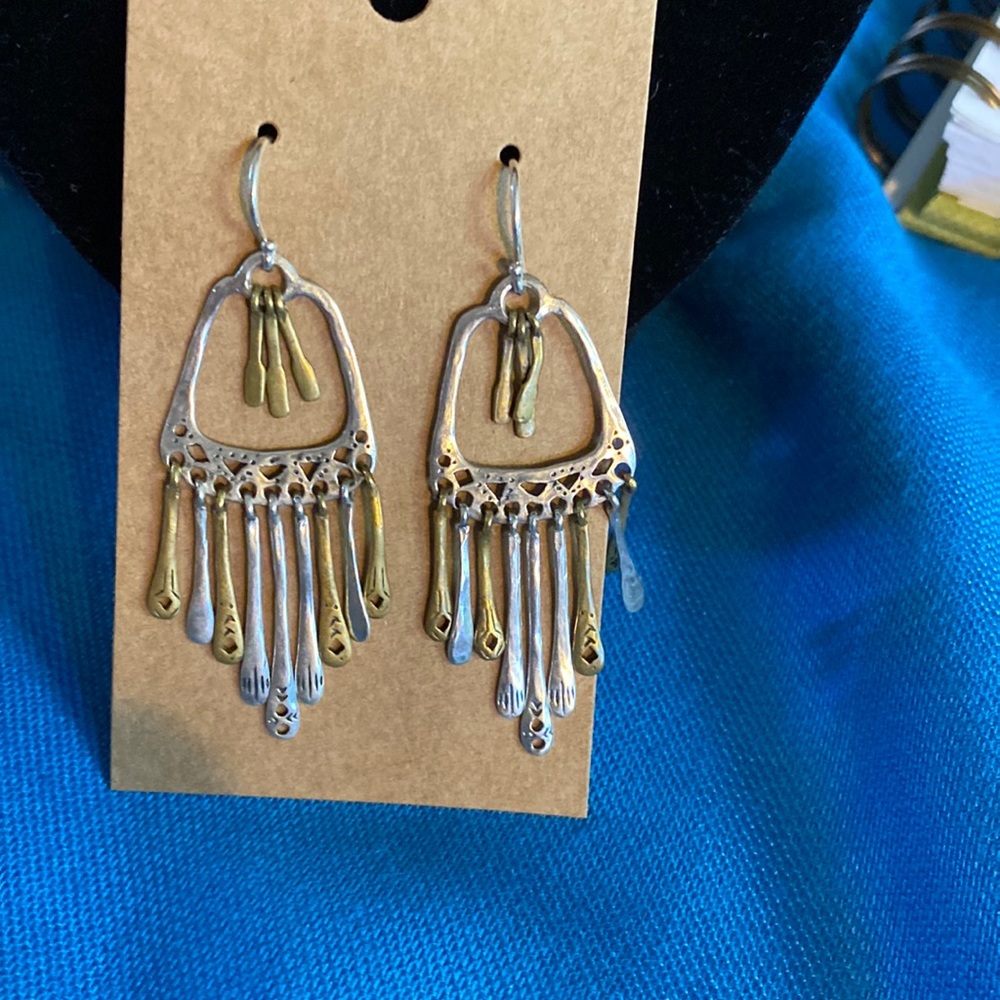Silpada Sterling Silver and Brass Earring “Wind Chimes”